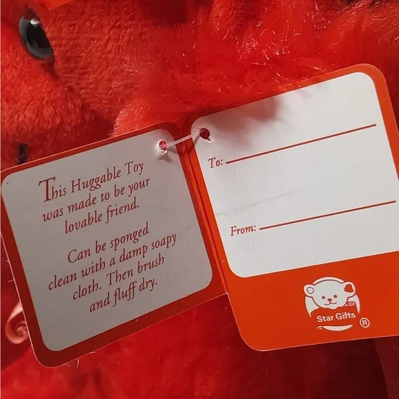 Red Plush Poodle with Love Embroidery and Bowknot - Picture 8 of 10